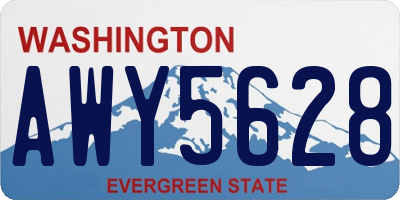 WA license plate AWY5628