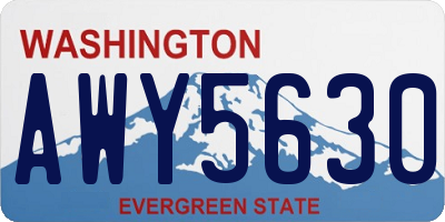 WA license plate AWY5630