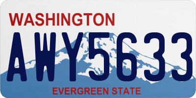 WA license plate AWY5633