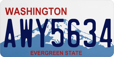 WA license plate AWY5634