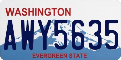 WA license plate AWY5635