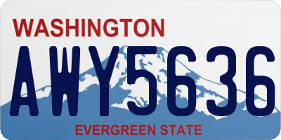 WA license plate AWY5636