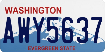 WA license plate AWY5637