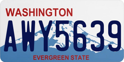 WA license plate AWY5639