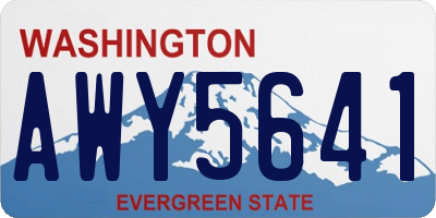 WA license plate AWY5641
