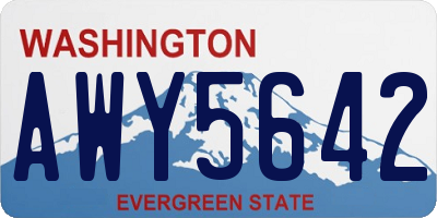 WA license plate AWY5642