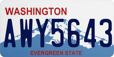 WA license plate AWY5643