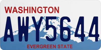 WA license plate AWY5644
