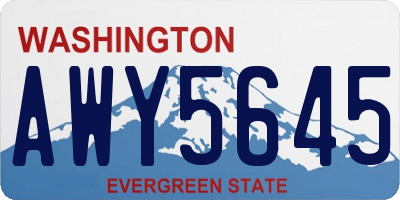 WA license plate AWY5645
