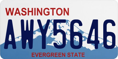 WA license plate AWY5646