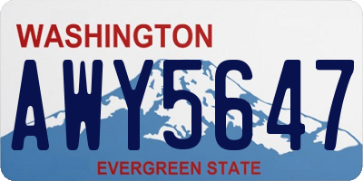 WA license plate AWY5647