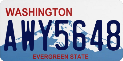 WA license plate AWY5648
