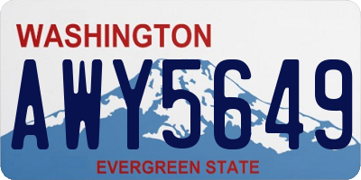 WA license plate AWY5649