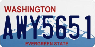 WA license plate AWY5651