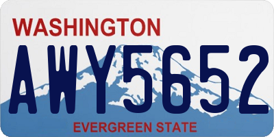 WA license plate AWY5652