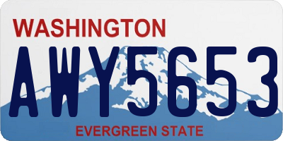 WA license plate AWY5653