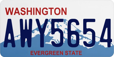 WA license plate AWY5654