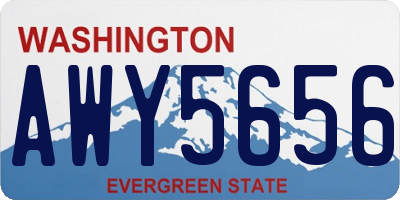 WA license plate AWY5656