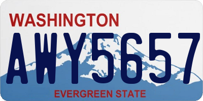 WA license plate AWY5657