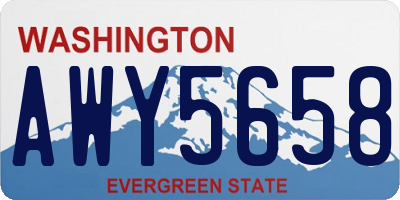 WA license plate AWY5658