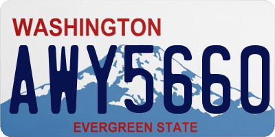 WA license plate AWY5660