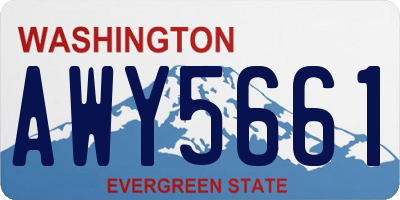 WA license plate AWY5661