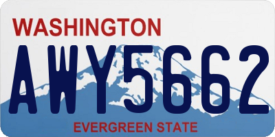WA license plate AWY5662