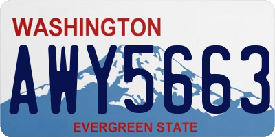 WA license plate AWY5663