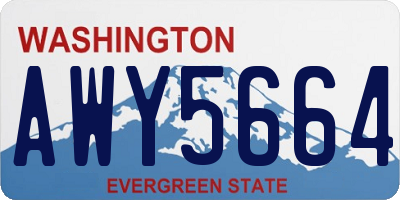 WA license plate AWY5664