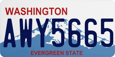 WA license plate AWY5665