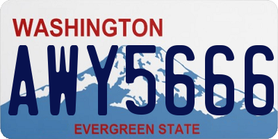 WA license plate AWY5666