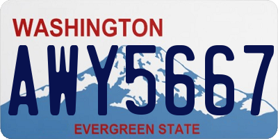 WA license plate AWY5667