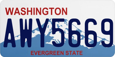 WA license plate AWY5669