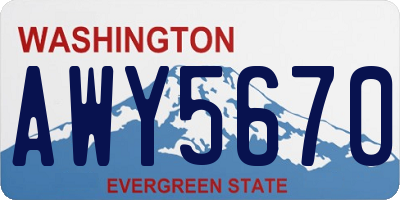 WA license plate AWY5670