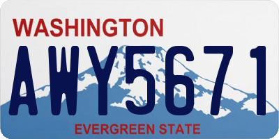 WA license plate AWY5671