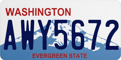 WA license plate AWY5672