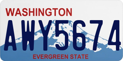WA license plate AWY5674