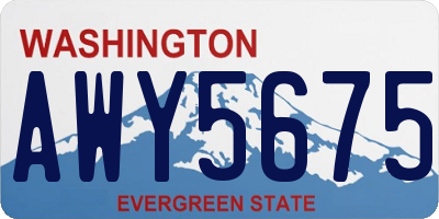 WA license plate AWY5675