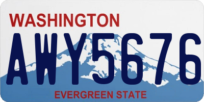 WA license plate AWY5676