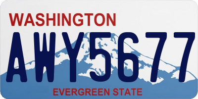 WA license plate AWY5677