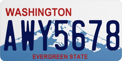 WA license plate AWY5678