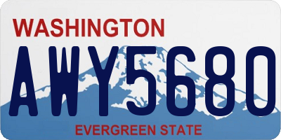 WA license plate AWY5680