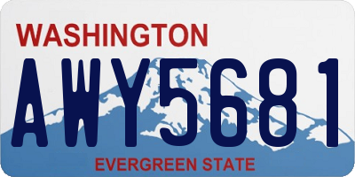 WA license plate AWY5681