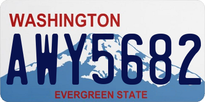 WA license plate AWY5682