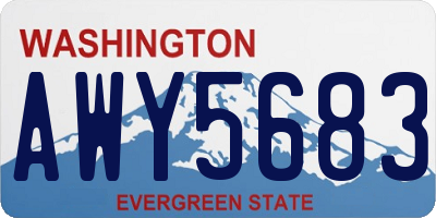 WA license plate AWY5683