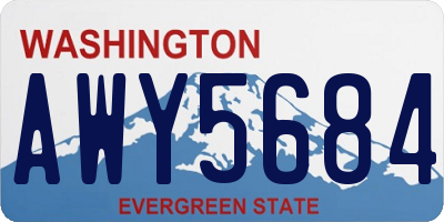 WA license plate AWY5684