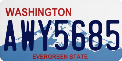 WA license plate AWY5685
