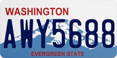 WA license plate AWY5688
