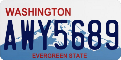 WA license plate AWY5689