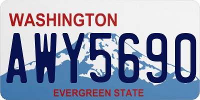 WA license plate AWY5690